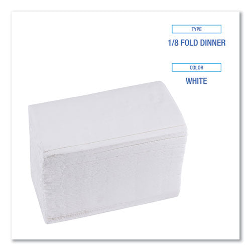 1/8-fold Dinner Napkins, 2-ply, 15 X 17, White, 300/pack, 10 Packs/carton