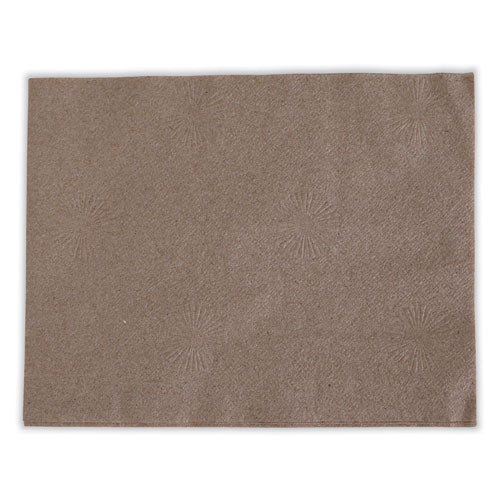 1/4-fold Lunch Napkins, 1-ply, 13 X 10, Kraft, 500/pack, 12 Packs/carton