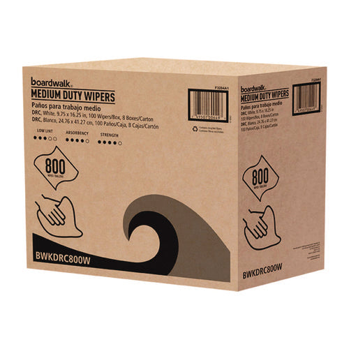 Drc Wipers, 1-ply, 9.75 X 16.25, White, 100/box, 8 Boxes/carton