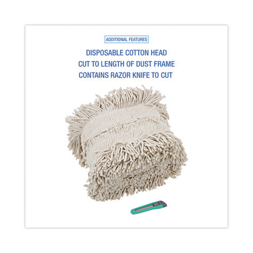 Flash Forty Disposable Dust Mop Heads, Cotton, 5", Natural