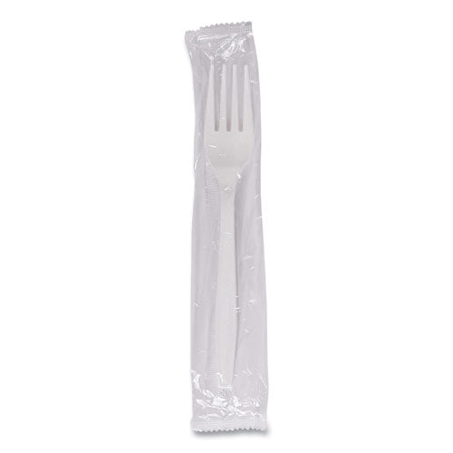 Heavyweight Wrapped Polypropylene Cutlery, Fork, White, 1,000/carton