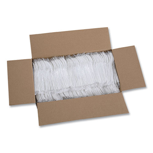 Heavyweight Wrapped Polypropylene Cutlery, Fork, White, 1,000/carton