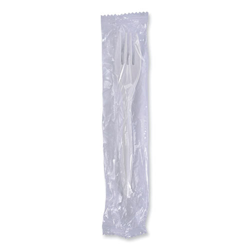 Mediumweight Wrapped Polypropylene Cutlery, Fork, White, 1000/carton