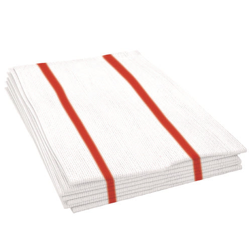 Antimicrobial Foodservice Wipers, 1-ply, 12 X 21, Red/white, 150/carton