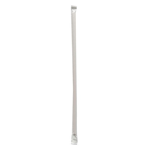 Wrapped Giant Straws, 10.25", Polypropylene, Red/white Striped, 1,200/carton