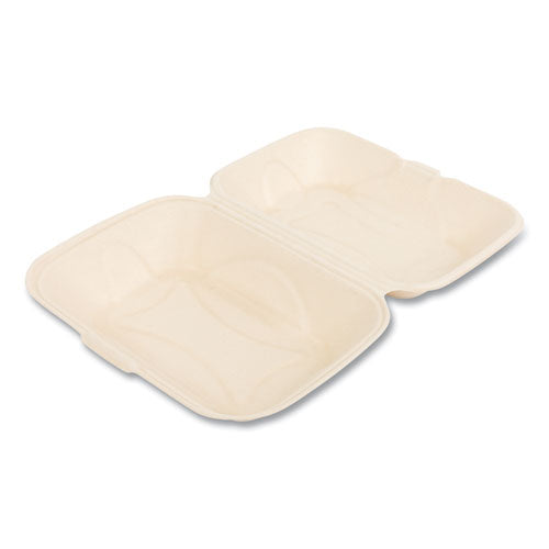 Bagasse Pfas-free Food Containers, Hoagie/hinged Lid, 1-compartment, 6 X 3 X 9, Tan, Bamboo/sugarcane, 250/carton