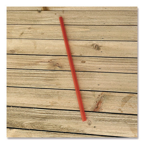 Jumbo Straws, 7.75", Polypropylene, Red, 2,500/carton