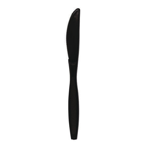 Heavyweight Polypropylene Cutlery, Knife, Black, 1000/carton