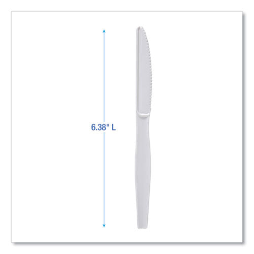 Heavyweight Polystyrene Cutlery, Knife, White, 1000/carton