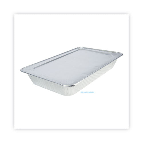 Aluminum Steam Table Pan Lids, Fits Full-size Deep Pan, 380 Gauge, 0.63" Deep, 12.88 X 20.81, 50/carton