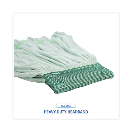 Microfiber Looped-end Wet Mop Head, Medium, Green