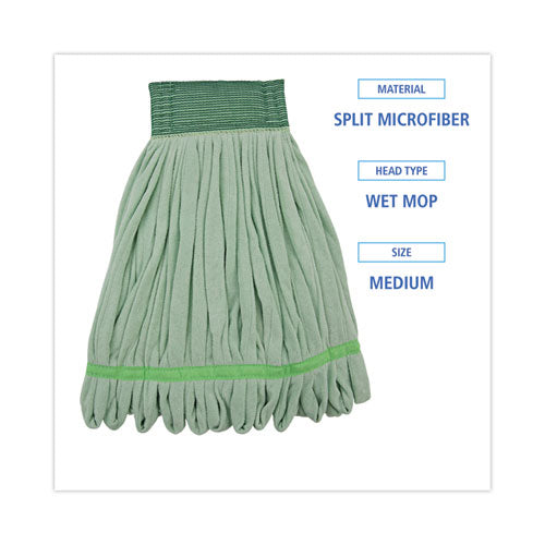 Microfiber Looped-end Wet Mop Head, Medium, Green