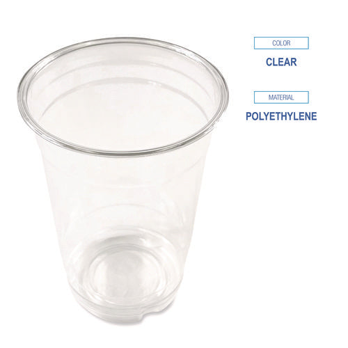 Clear Plastic Pet Cups, 14 Oz, 50/bag, 20 Bags/carton