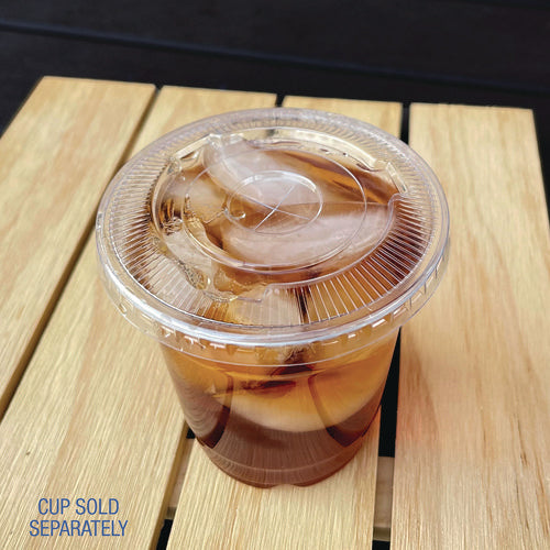 Crystal-clear Cold Cup Straw-slot Lids, Fits 9 To 10 Oz Pet Cups, 1,000/carton