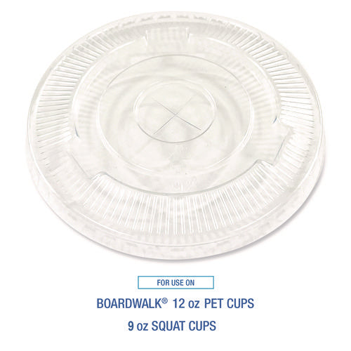 Crystal-clear Cold Cup Straw-slot Lids, Fits 9 Oz Squat/12 Oz Pet Cups, 100/pack