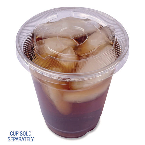 Crystal-clear Cold Cup Straw-slot Lids, Fits 9 Oz Squat/12 Oz Pet Cups, 1,000/carton