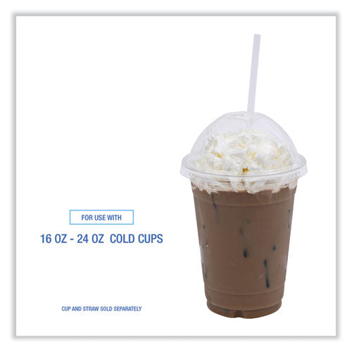 Pet Cold Cup Dome Lids, Fits 14 Oz To 24 Oz Plastic Cups, Clear, 100 Lids/sleeve, 10 Sleeves/carton