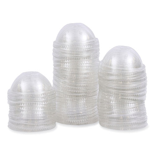 Pet Cold Cup Dome Lids, Fits 14 Oz To 24 Oz Plastic Cups, Clear, 100 Lids/sleeve, 10 Sleeves/carton