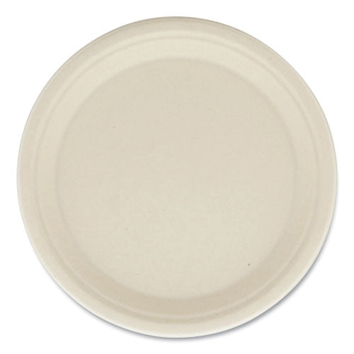 Bagasse Pfas-free Dinnerware, Plate, 10" Dia, Tan, 500/carton