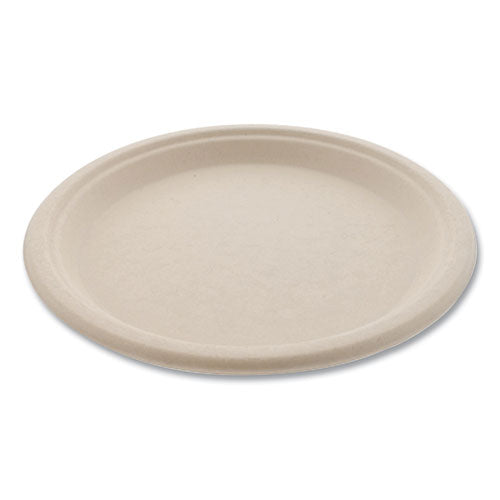 Bagasse Pfas-free Dinnerware, Plate, 10" Dia, Tan, 500/carton