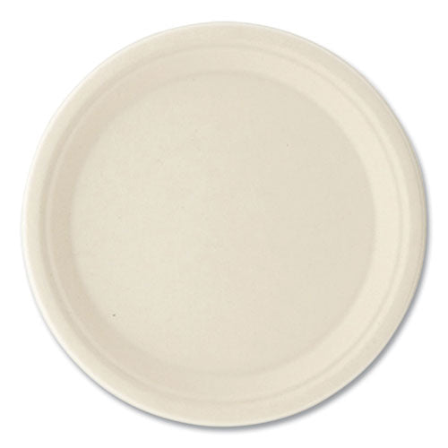 Bagasse Pfas-free Dinnerware, Plate, 10" Dia, Tan, 500/carton