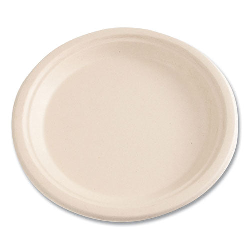 Bagasse Pfas-free Dinnerware, Plate, 9" Dia, Tan, 500/carton