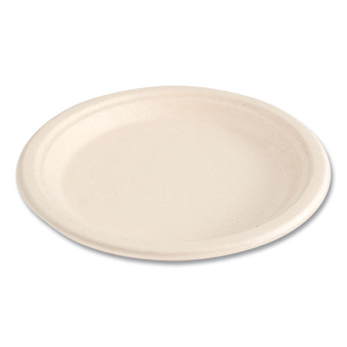 Bagasse Pfas-free Dinnerware, Plate, 9" Dia, Tan, 500/carton