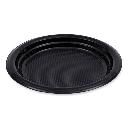 Hi-impact Plastic Dinnerware, Plate, 6" Dia, Black, 1,000/carton