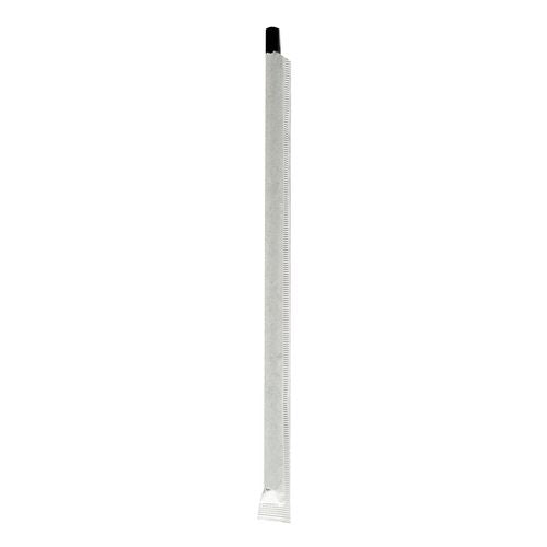 Wrapped Jumbo Paper Straws, 7.75", Paper, Black, 1,280/carton