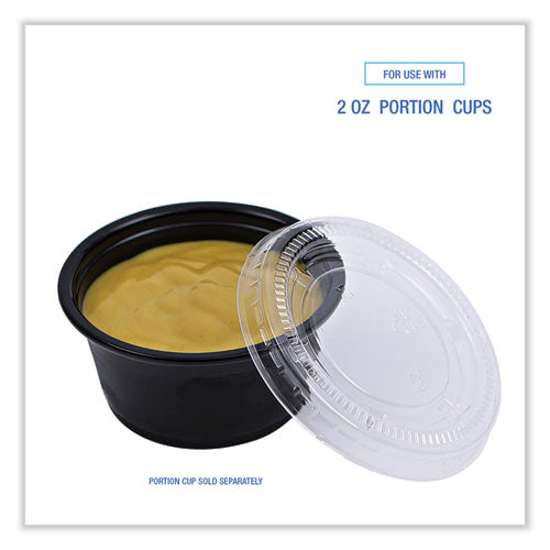 Souffle/portion Cup Lids, Fits 1.5 Oz And 2 Oz Portion Cups, Clear, 2,500/carton