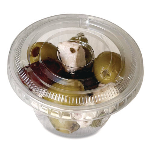 Souffle/portion Cup Lids, Fits 3.25 Oz To 5.5 Oz Portion Cups, Clear, 2,500/pack