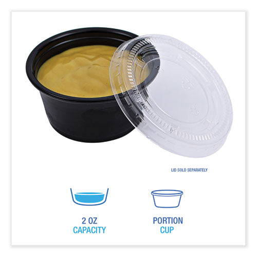 Souffle/portion Cups, 2 Oz, Black, 125/sleeve, 20 Sleeves/carton