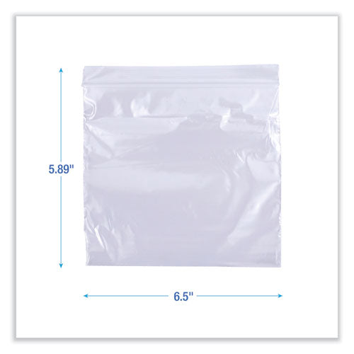 Reclosable Food Storage Bags, Sandwich, 6.5" X 5.89", Clear, 500/box