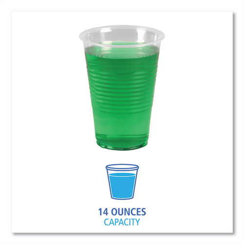 Translucent Plastic Cold Cups, 14 Oz, 50/pack