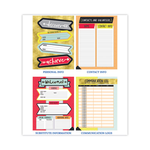 Teacher Planner, Weekly/monthly, Two-page Spread (seven Subjects), Two-page Spread (one Month), 11 X 8.5, Multicolor Cover