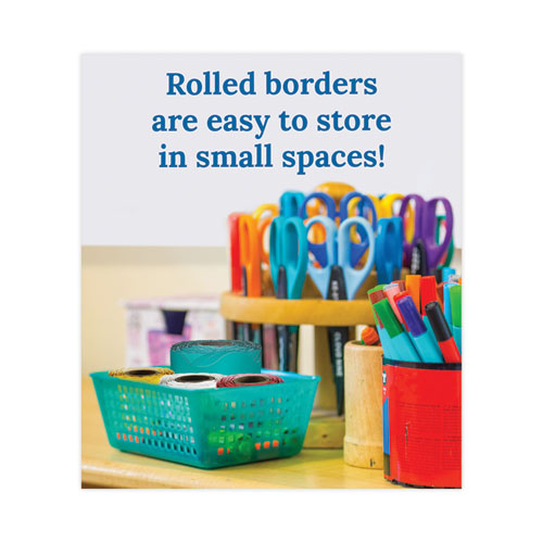 Rolled Borders, Scalloped Border, Back To School, 2.25" X 65 Ft, Teal