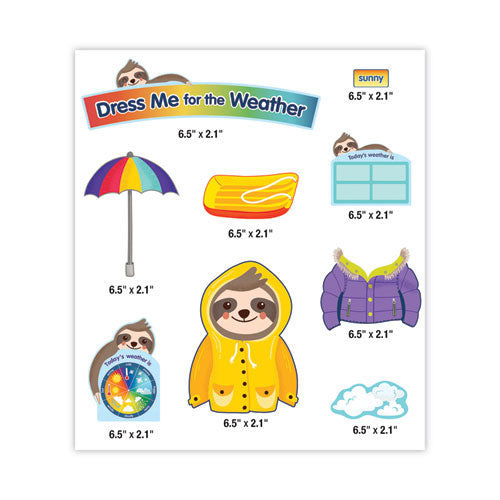 Curriculum Bulletin Board Sets, 54-piece Set, Dress Me For The Weather, 23.5" X 7.5", Multicolor