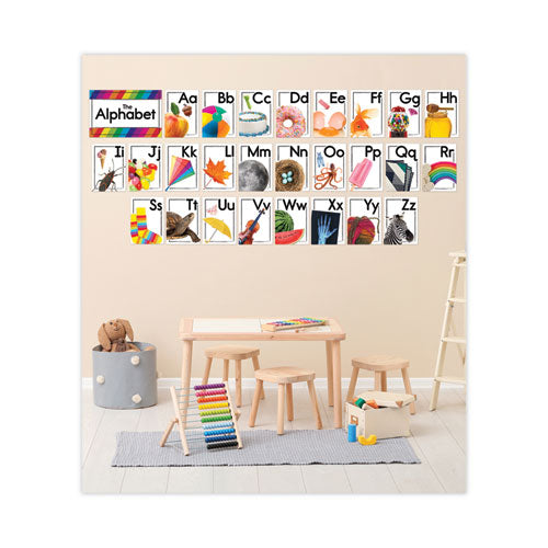 Curriculum Bulletin Board Sets, 27-piece Set, Alphabet, 16" X 10.5", Multicolor