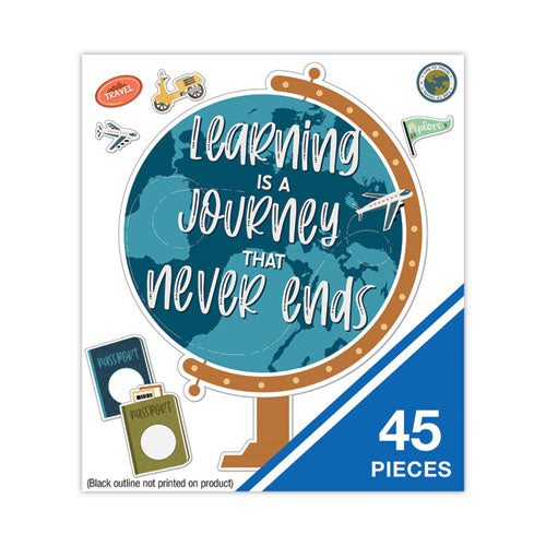 Motivational Bulletin Board Sets, 45-piece Set, Learning Is A Journey, 30.1" X 24", Multicolor