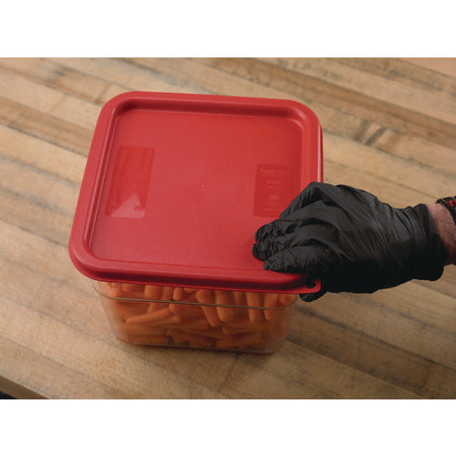 Squares Food Storage Container Lid, 9 X 9 X 0.63, Red, Plastic