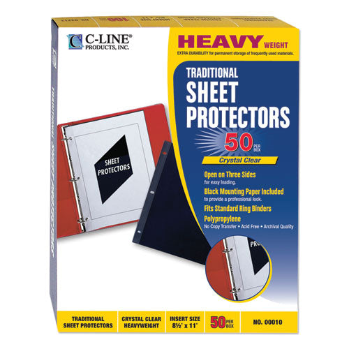 Traditional Polypropylene Sheet Protectors, Heavyweight, 11 X 8.5, 50/box