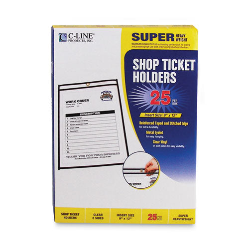 Shop Ticket Holders, Stitched, Both Sides Clear, 75 Sheets, 9 X 12, 25/box