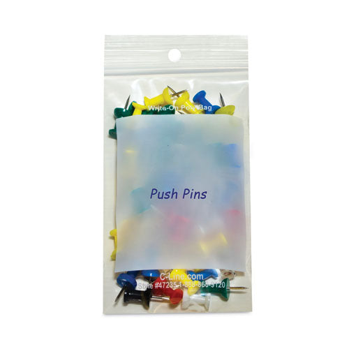 Write-on Poly Bags, 2 Mil, 3" X 5", Clear, 1,000/carton