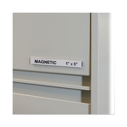 Hol-dex Magnetic Shelf/bin Label Holders, Side Load, 1 X 6, Clear, 10/box