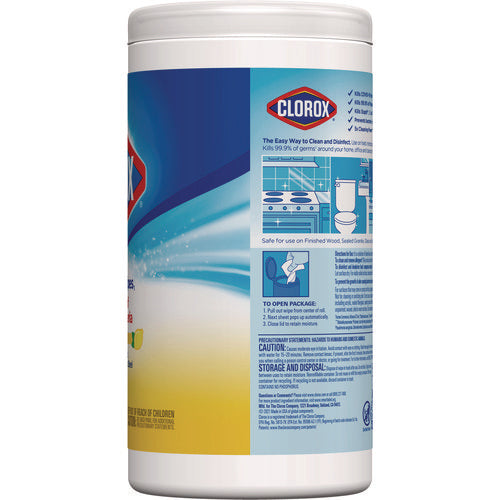 Disinfecting Wipes, 1-ply, 7 X 7.75, Crisp Lemon, White, 75/canister, 6 Canisters/carton