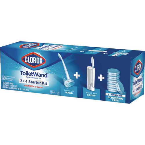 Toiletwand Disposable Toilet Cleaning System: Handle, Caddy And Refills, White, 6/carton