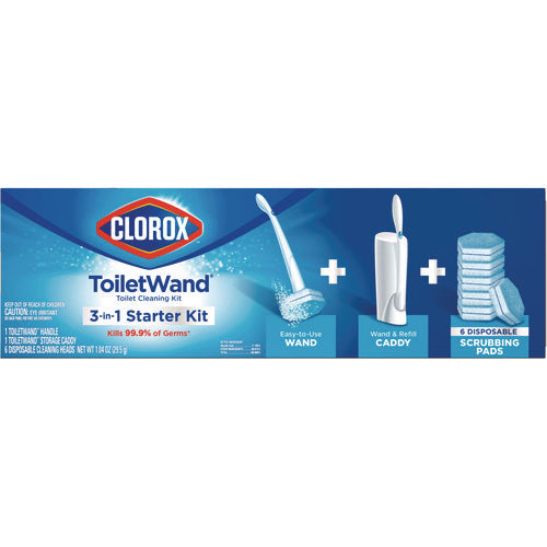 Toiletwand Disposable Toilet Cleaning System: Handle, Caddy And Refills, White, 6/carton