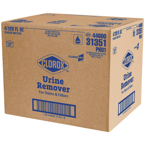 Cloroxpro Urine Remover For Stains And Odors, 128 Oz Refill Bottle, 4/carton