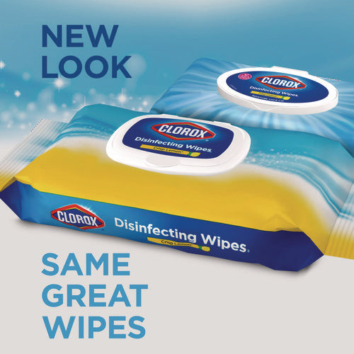 Disinfecting Cleaning Wipes, Flex Pack, 1-ply, 8 X 7, Lemon Scent, White, 75 Towels/box