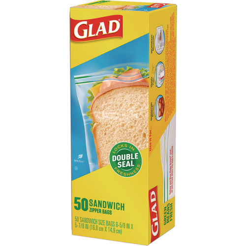 Zipper Food Storage Sandwich Bags, 6.63 X 9.88 X 8, Clear, 50 Bags/box, 12 Boxes/carton